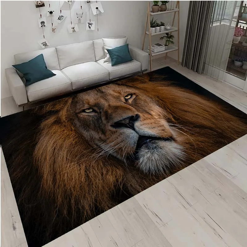 

Коврики с 3d-печатью льва, большой ковер для гостиной, спальни, домашнего декора, мягкие Противоскользящие коврики
