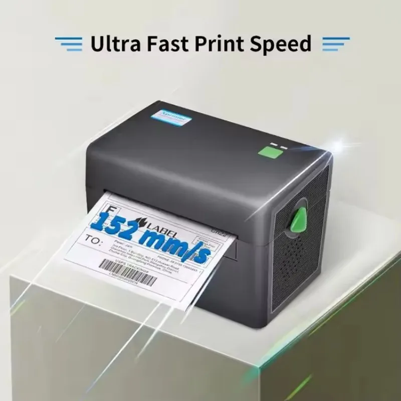 Фото Xprinter ®   Термопринтер XP-108B: HD-печать этикеток/накладных, печать логотипов, текста, графики, QR-кодов. Подключение к смартфону, Bluetooth, компьютеру, USB. №3