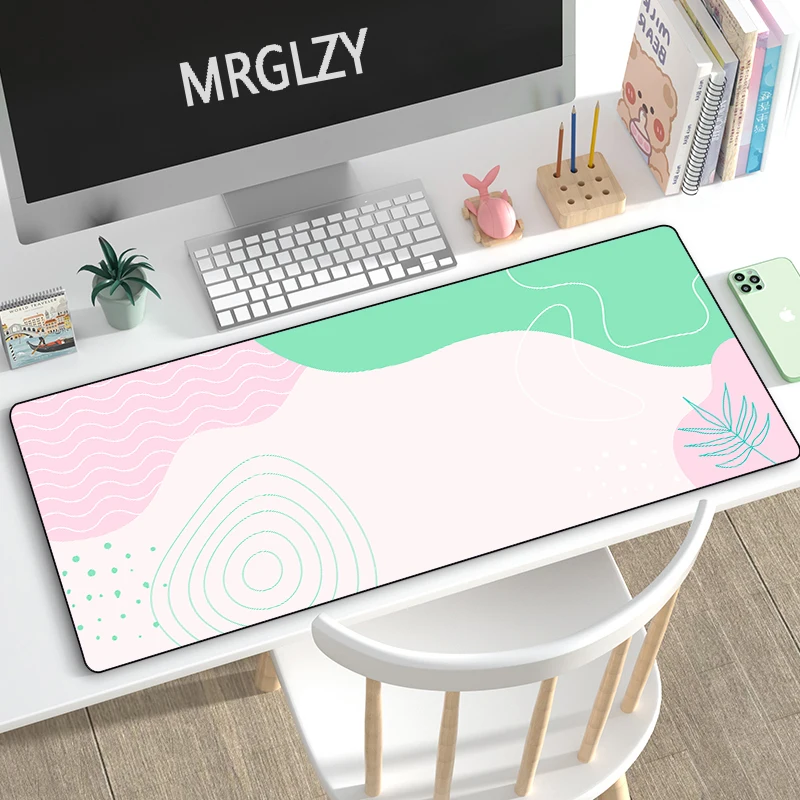 Drop Shipping 40*90cm Multi-color Line Pattern Gaming Mouse Pad Ins Style Rubber Keyboard Mousepas Large Desk Mat for LOL CSGO