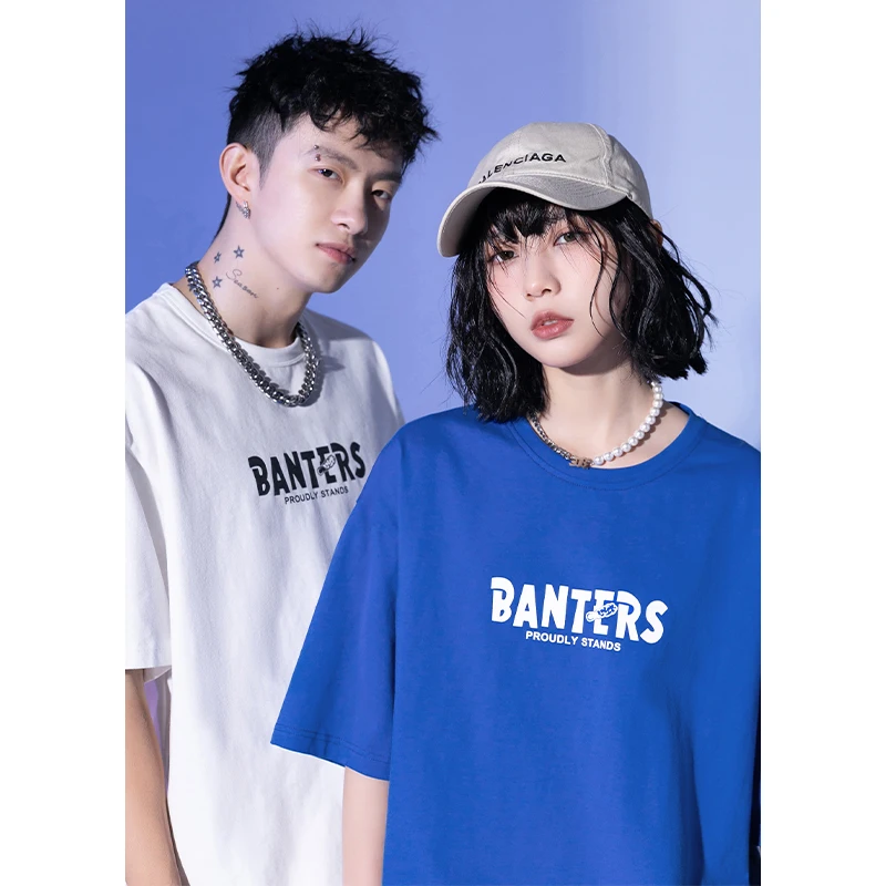 

2022 Summer New Trendy Brand Luminous Pattern Short-sleeved T-shirt Men's Ins Style Cotton Couple T-shirt