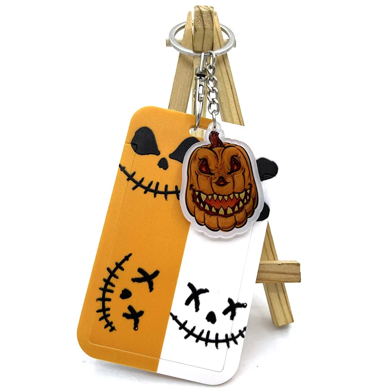 

Happy Halloween Cartoon Cute Credit Card Holder Lanyard Women Men Kid Student Badge Reel Office Student Clips Card Cover Holder