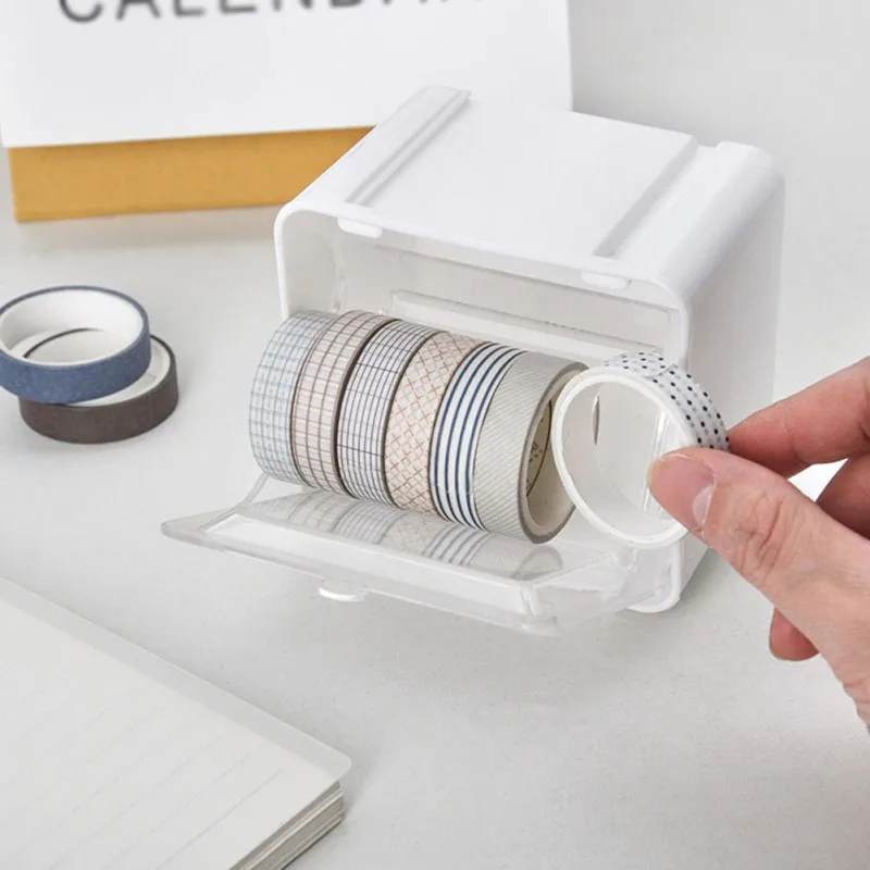 

Washi Tape Storage Box Masking Tape Dispenser School Office Stationery Tape Holder Desktop Tape Storage Organizer Home Supplies