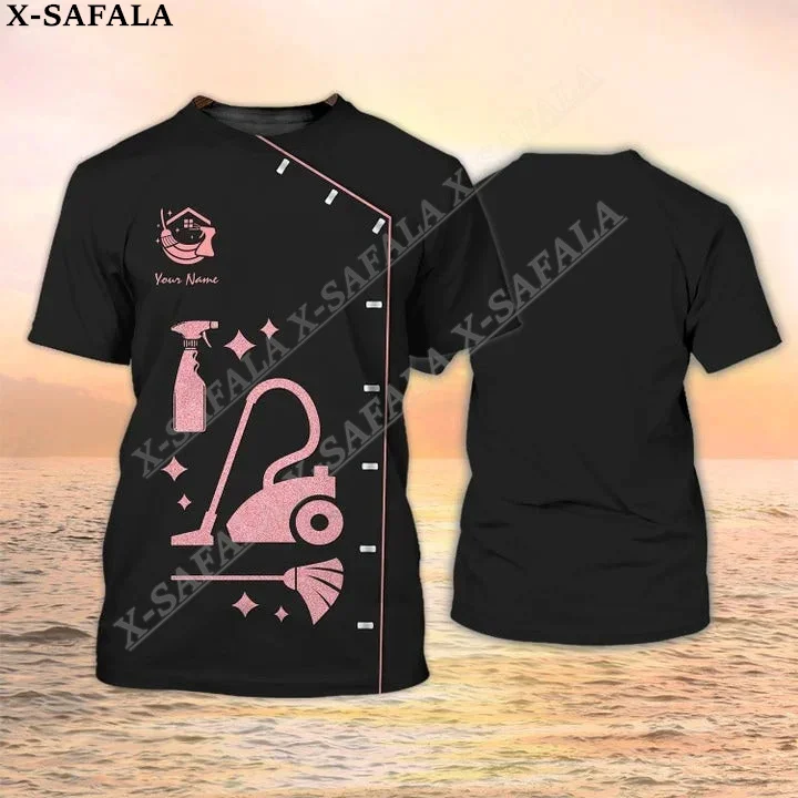 

Housekeeping Cleaning Service 3D Print High Quality Milk Fiber Normal T-shirt Summer Round Neck Men Female Casual Top-3