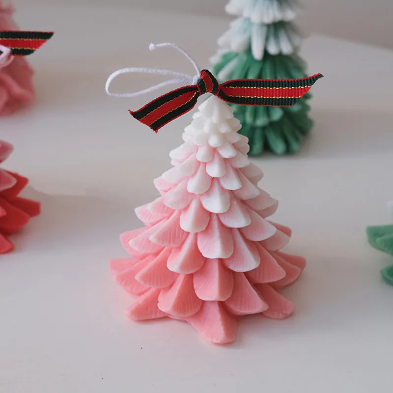 

3D Christmas Tree Candle Silicone Mold Aroma Plaster Eve Wedding Gifts Snowflake Geometry Ornaments Gypsum Home Korean ins Decor