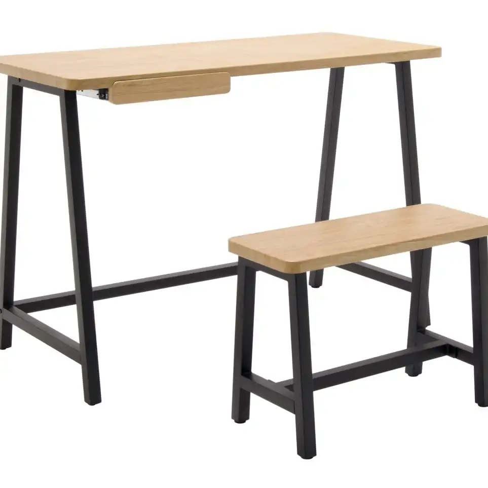 

Calico Designs Homeroom Desk and Bench, Ashwood/Graphite