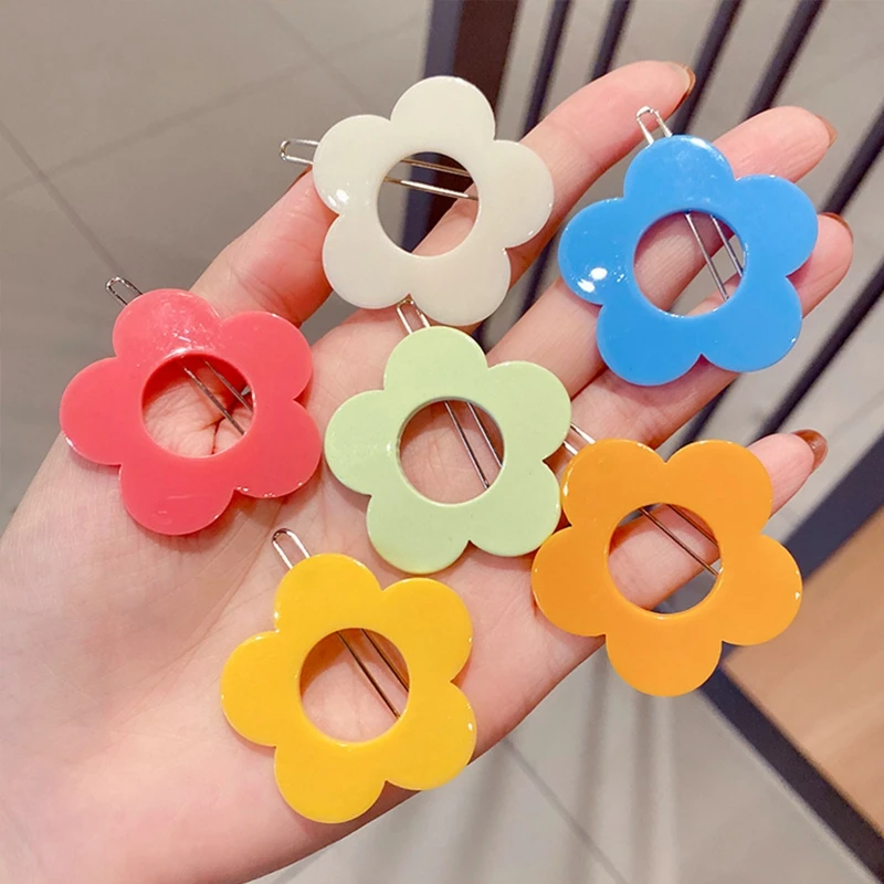 

Flower Hairpin Cute Candy Color Top Clip Sweet Fashion Girl Hair Accessories Women Side Clip Hair Clips Barrettes Hairpins