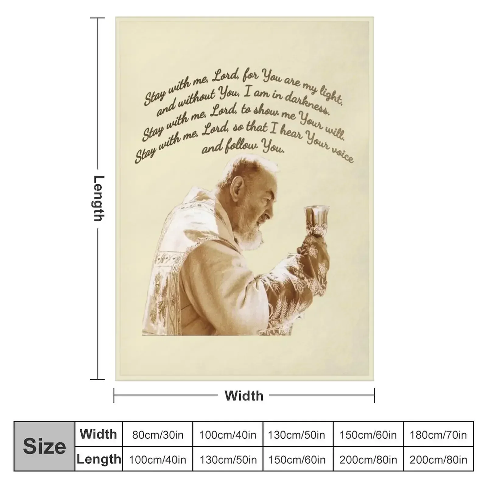 Padre Pio of Pietrelcina Stay with me Lord Throw Blanket For Sofa Thin Bed covers Soft Plaid Blankets