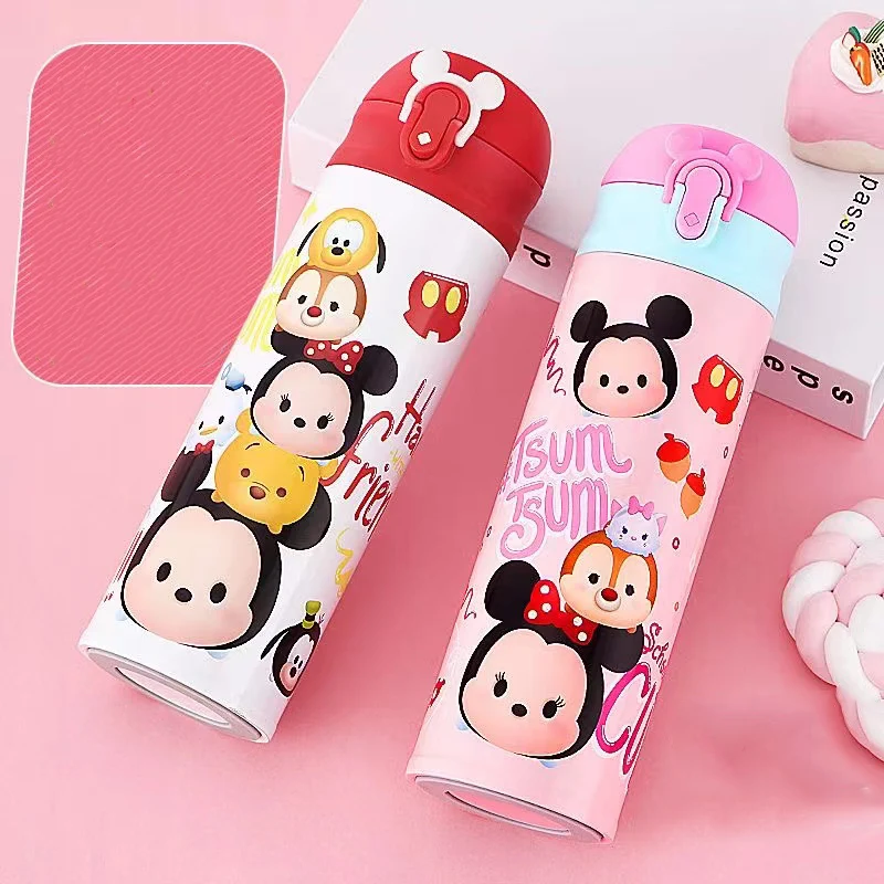 

Disney Children's Thermos Water Cup Tsum Boy Girl Kindergarten Straight Drinking Cup Water Bottle Vacuum Cup 480 ML