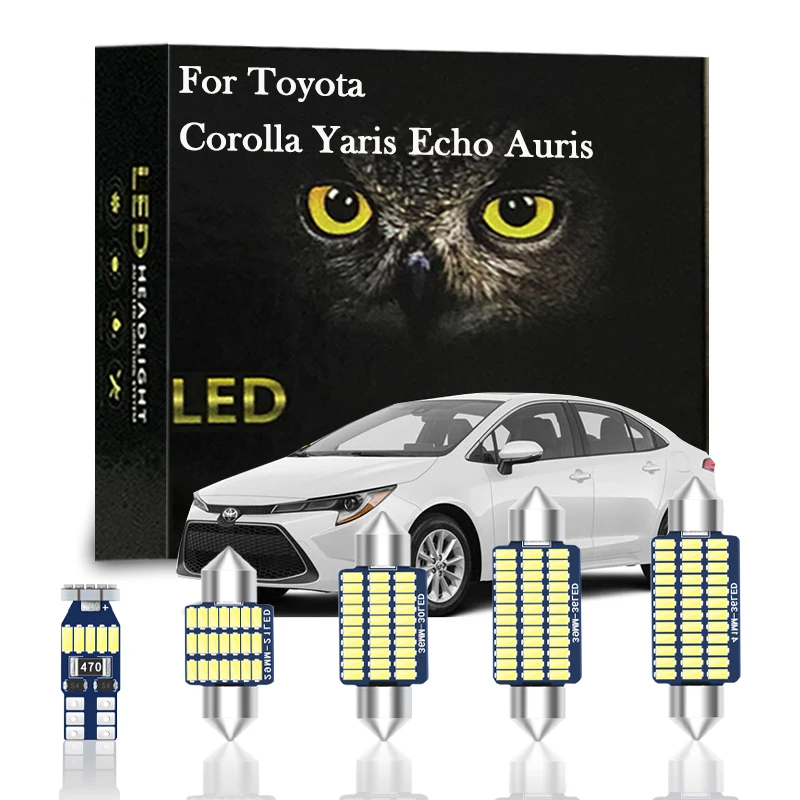 

For Toyota Echo Auris Yaris Corolla 1988-2010 2013 2015 2016 2017 2019 2021 Accessories Canbus Car LED Interior Light