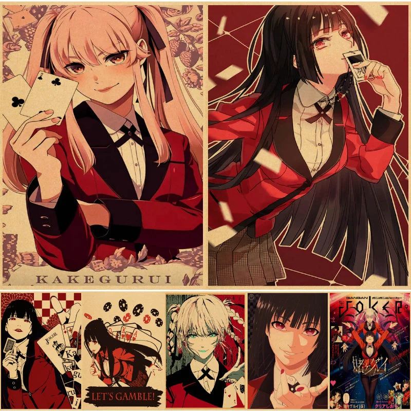 

Настенные плакаты Kakegurui, настенные плакаты, бумага schilderij для спальни, аниме, домашний декор, Художественная печать, плакаты, картины