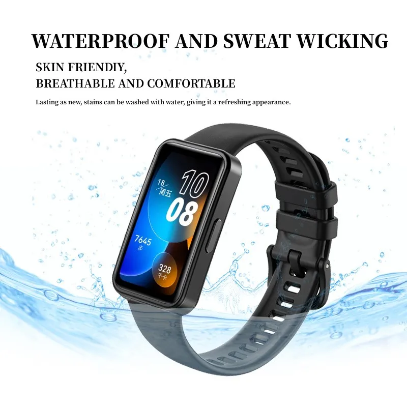 Silicone Strap For Huawei Band 8 Smart Watch Accessories Waterproof Sport Replacement Wristband Bracelet for Huawei Band8 Correa