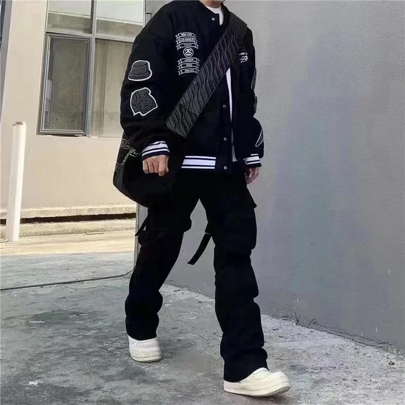 

2023 New Spring High Quality Wool Varsity s Baseball Cloth Casual Motorcycle Bomber Jacket Men Coats