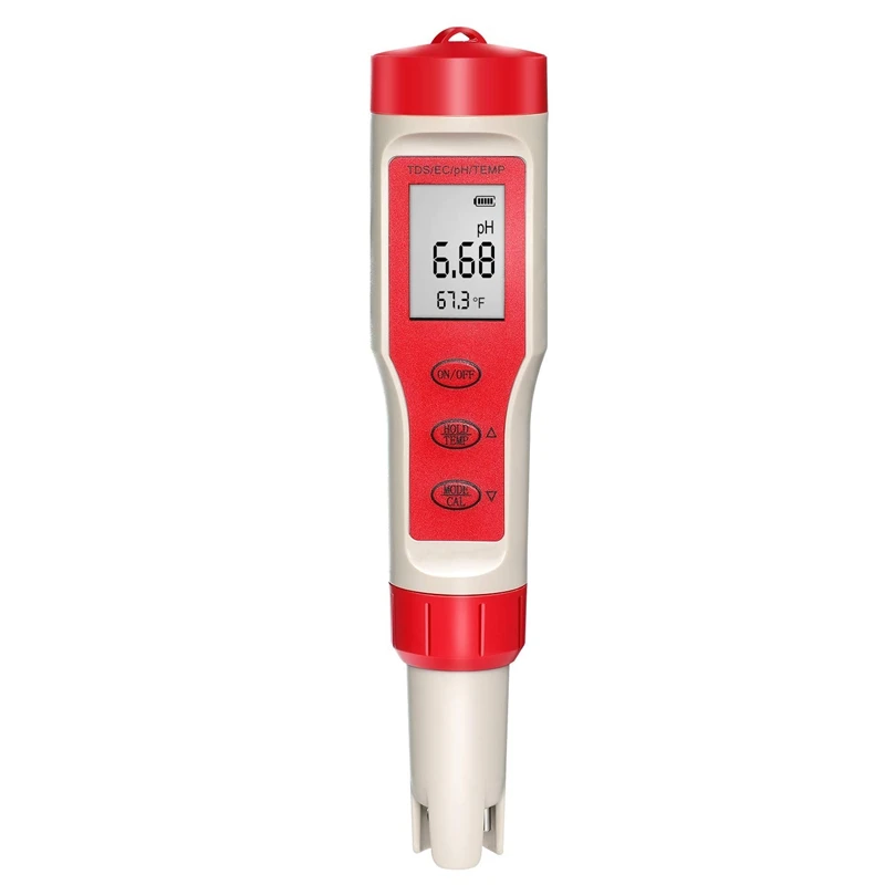 

4-в-1 тестер качества воды PH/EC/TDS/термометр ± 0,1 Высокоточный цифровой тестер контроля качества воды