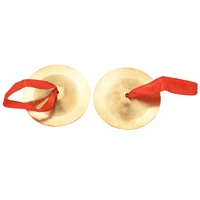 set of 2 finger cymbals mini chinese gong kids preschool musical toys golden
