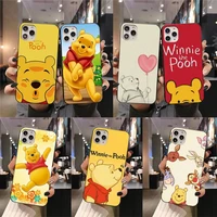cute cartoon winnie the pooh phone case for iphone 13 12 11 pro mini xs max 8 7 plus x se 2020 xr cover