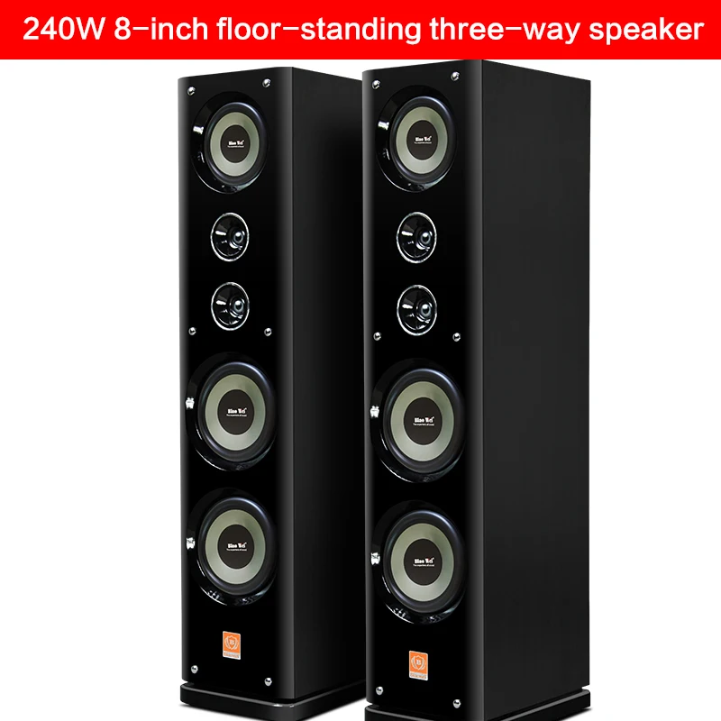 

240W High-power 8 Inch Floor-standing Three-way Speaker with Dual High and Bass Home Theater Hifi Fever Speaker High Fidelity