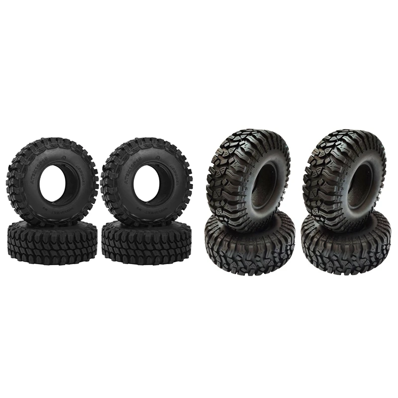 

8PCS Rubber 1.9 Inch Wheel Tire Tyre For 1:10 RC Crawler Car Axial SCX10 90046 AXI03007 Traxxas TRX4 D90, 112Mm & 110Mm