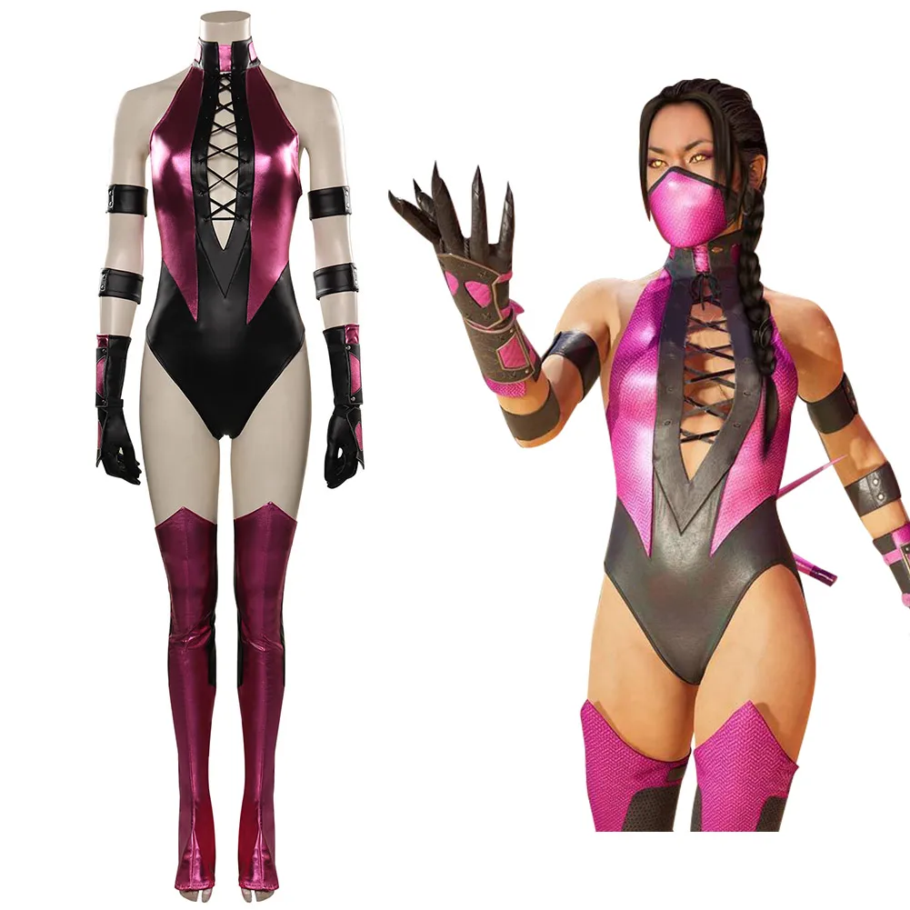 Mortal cosplay Kombat Mileena Cosplay Costume Jumpsuit Outfits Halloween Carnival Suit