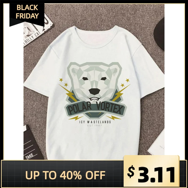

Polar Vortex Print O-neck Girls T-shirts Young Lady Tshirt Fashion Women Clothes Short Sleeves Summer White Tops For Woman Tees
