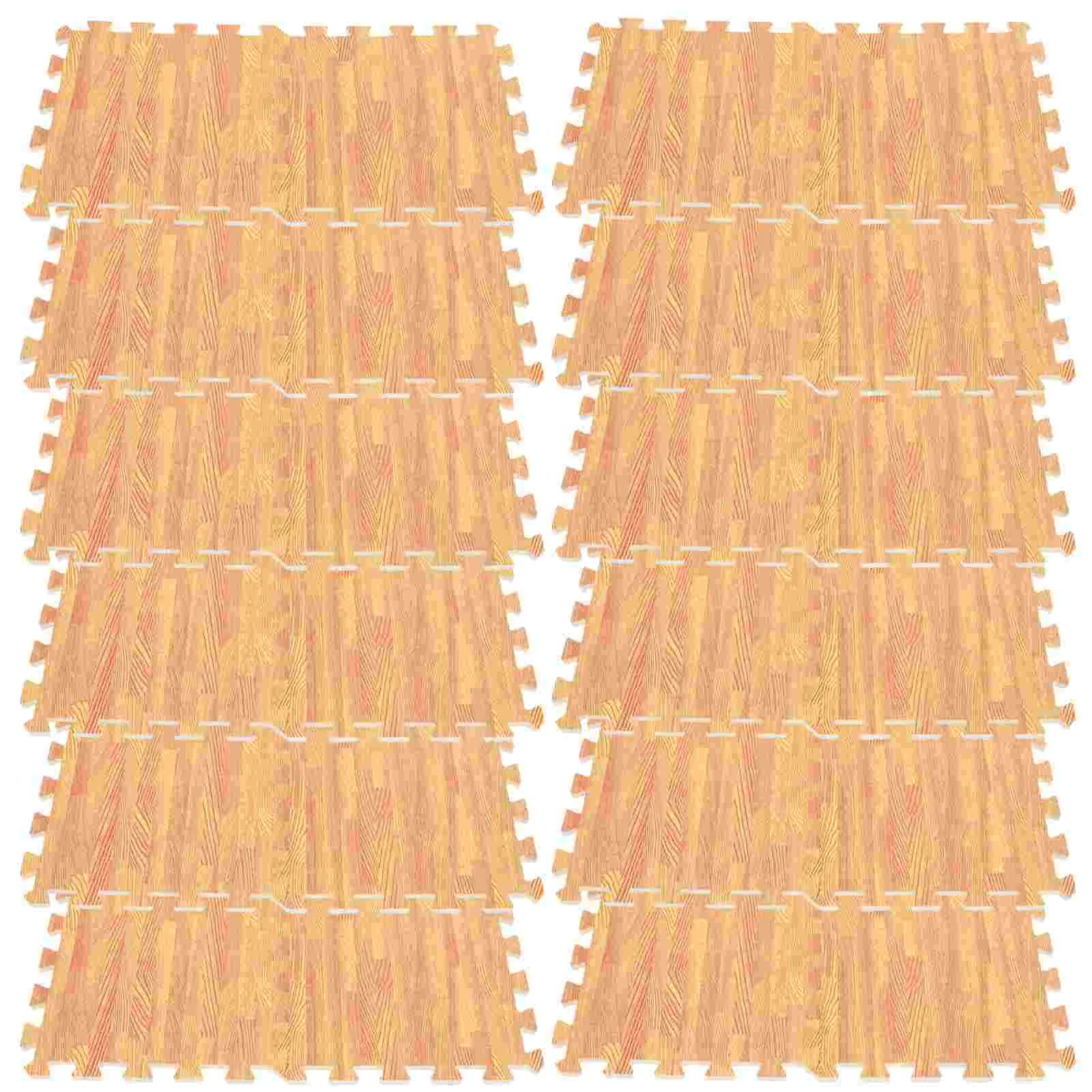 

12Pcs Wood Grains Foam Rug Foams Floor Mat Baby Playing Floor Pad Interlocking Foam Mat