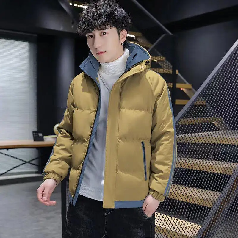 Winter Down Jacket Men Parkas Warm Solid Color Hooded Down Coat Windproof Padded Thick Duck Parka Snow Overcoat Outdoor Coat