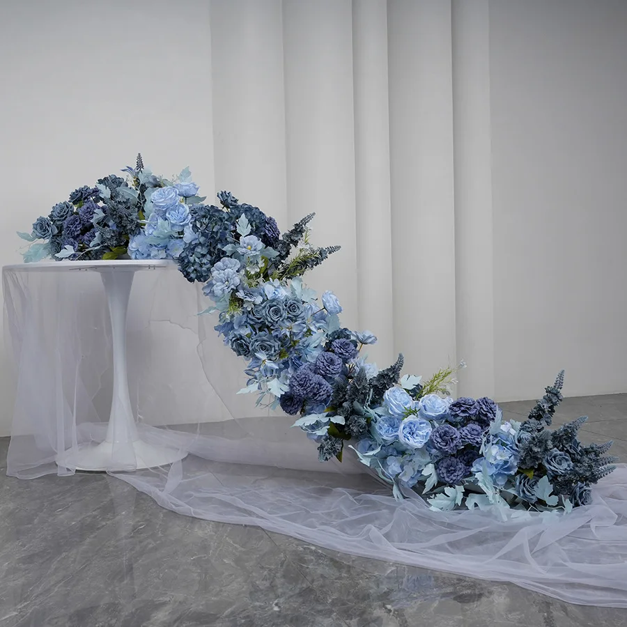Фото Искусственные цветы Uflower: роскошные синие розы для свадебного декора, арки, цветочных композиций, шаров и рядов для стола №2