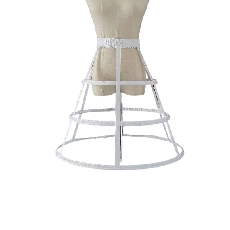 Свадебная нижняя юбка трапециевидной формы с тремя обручами кринолиновая