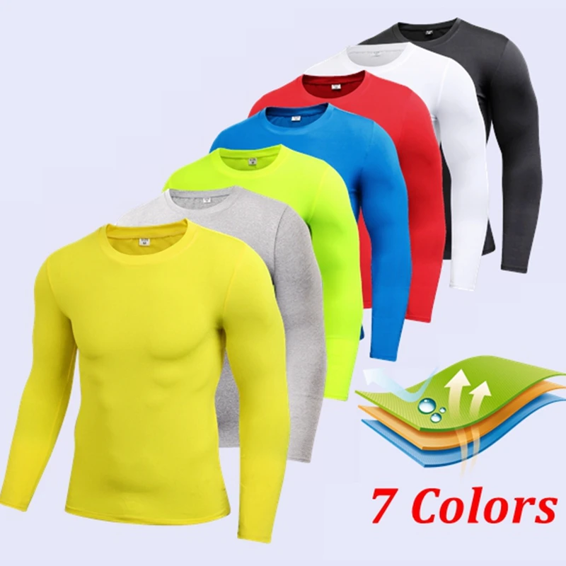 

Men's Compression Bottom Tops Long Sleeves Bodysuits Sports Running T-Shirts Gym T-Shirts Fitness Sports T-Shirts