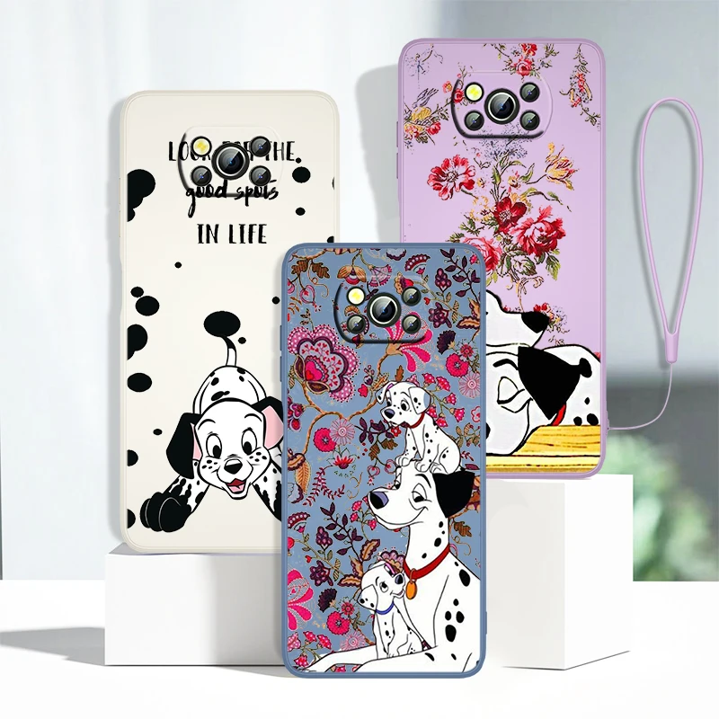 

Disney Cartoon Dalmatians Phone Case For Xiaomi Mi 11 Lite Poco X4 X3 X2 C31 C3 M4 M3 F4 F3 GT Pro NFC 5G Liquid Rope Cover