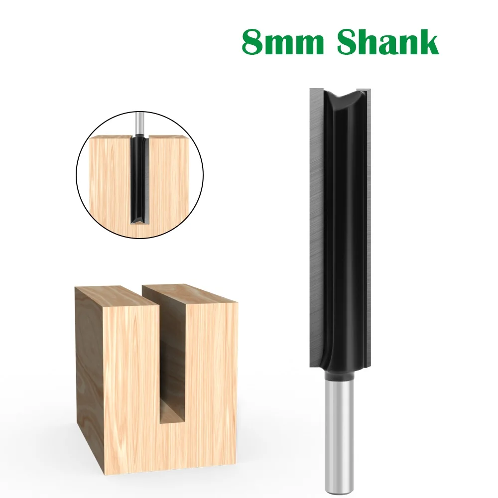 

1 pc 8mm Shank Long Blande Straight Bit 8*16*76mm Milling Cutting Diameter Edge Woodworking Trimming Cutter Knife