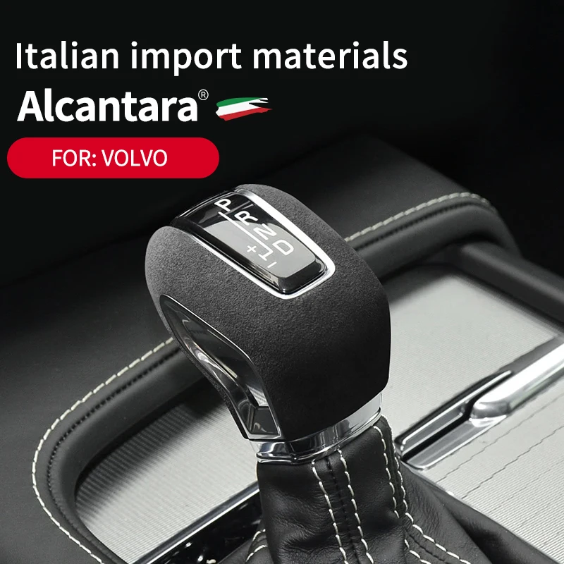 Alcantara Gear Lever Stick Shift Handle Knob Cover Shell Cap for Volvo XC60 XC90 S60 V60 S90 V90 2020 2021 2022