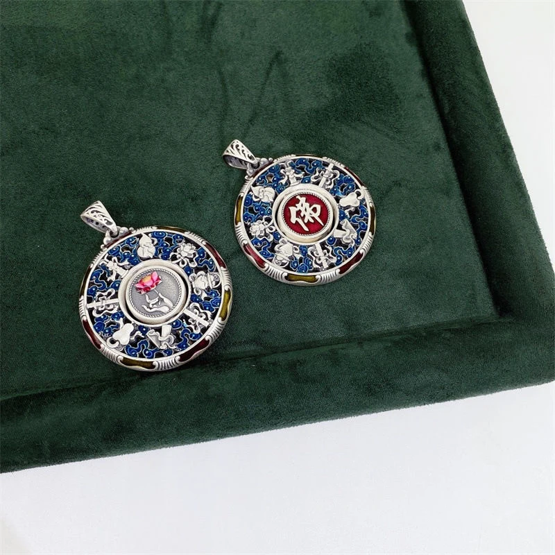 

Ожерелье с шестигранной подвеской, серебряного цвета, с эмалью