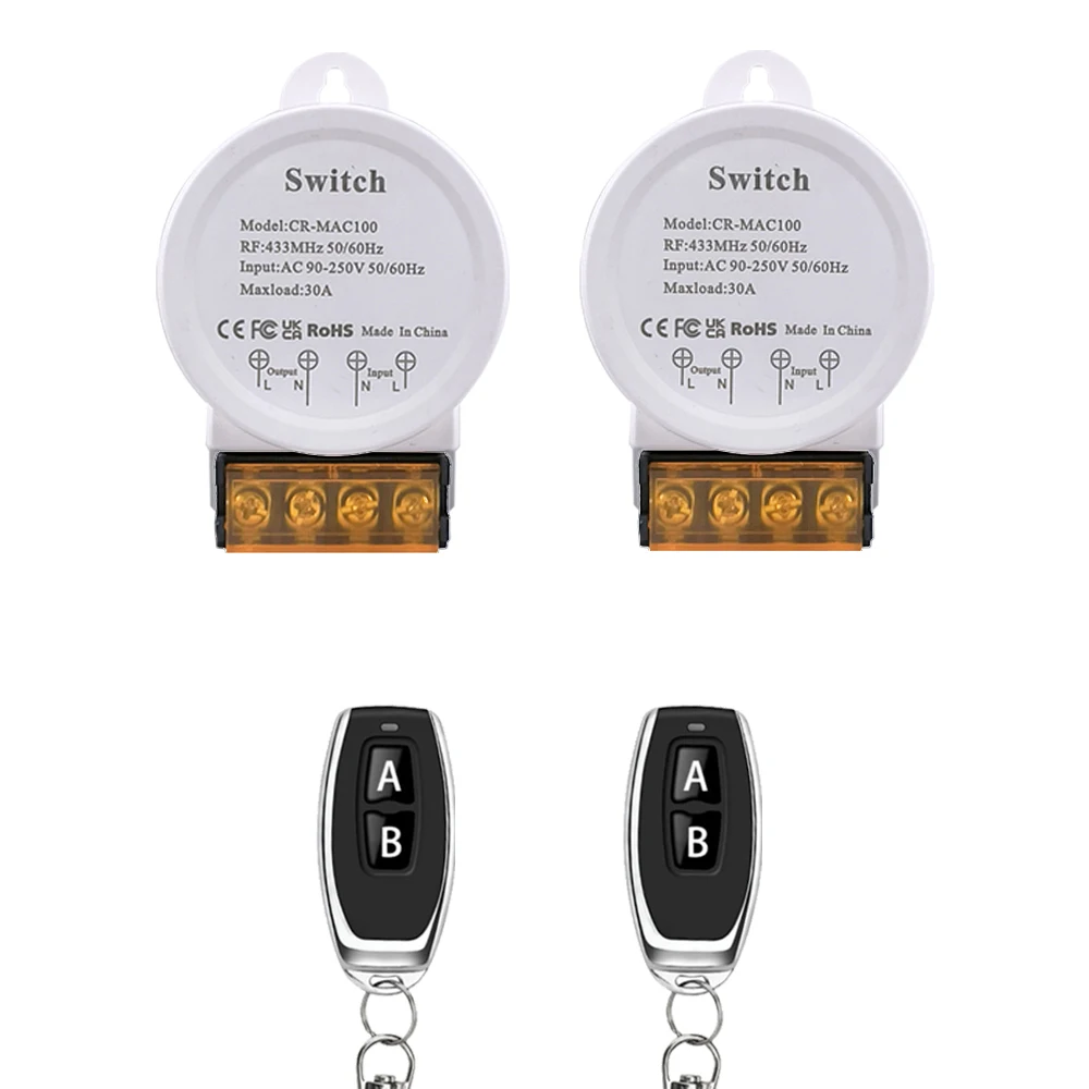 

COLOROCK Wireless Switch RF433MHz Remote Control DIY Device Wide Voltage 90-250V AC Maximum Load 30A