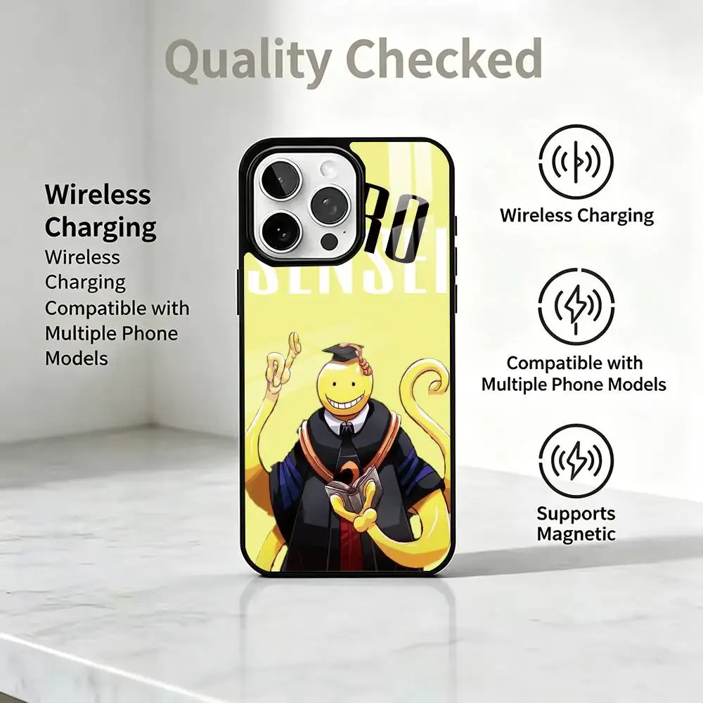 Фото Чехол для телефона Ansatsu K-Kyoshitsu Koro-sensei для iPhone 17, 16, 15, 14, 13, 12, 11 Plus, Pro с магнитной поддержкой беспроводной зарядки №5