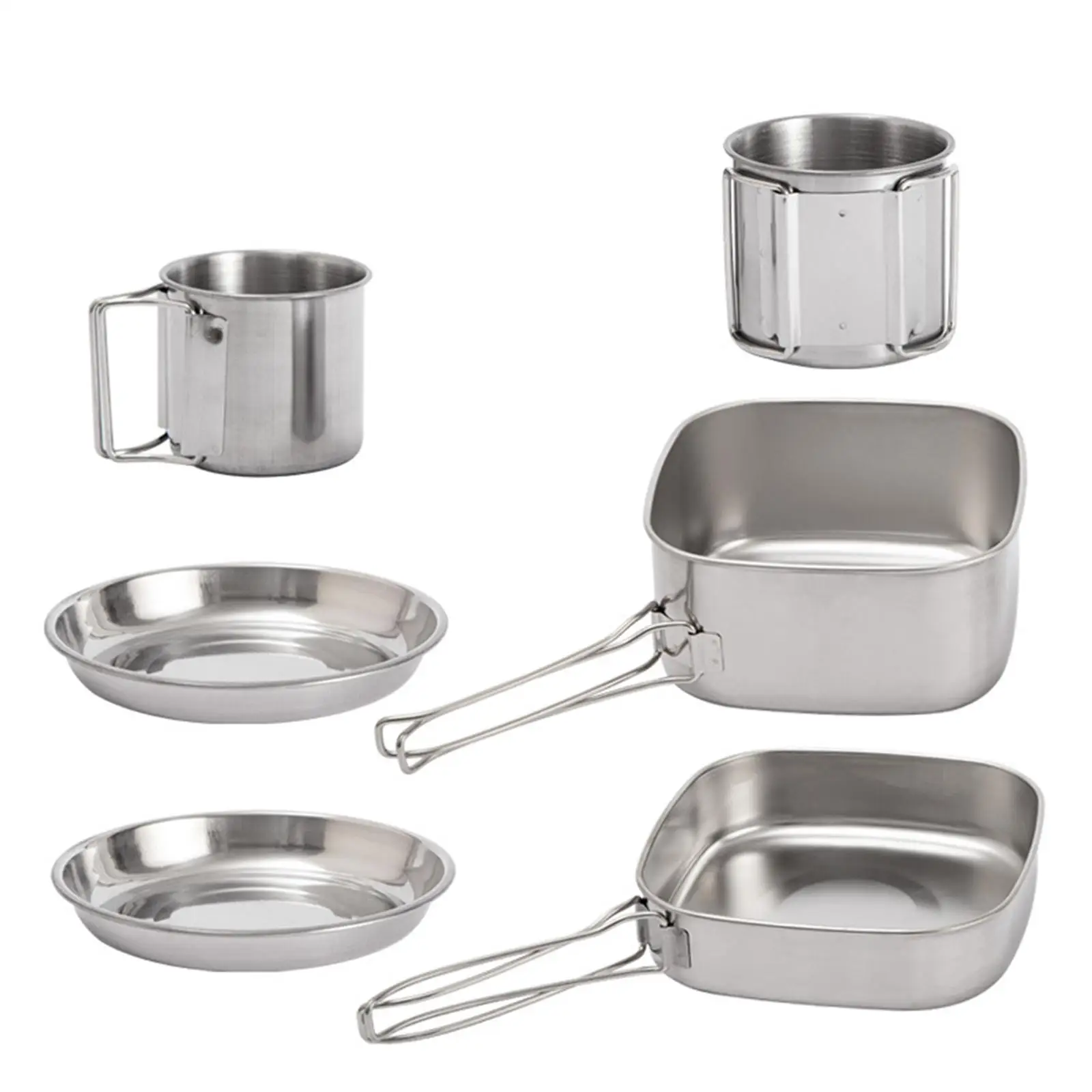 

Outdoor Camping Tableware Cookware Durable Dinnerware Plate Large Pot Lunch Box for Picnic