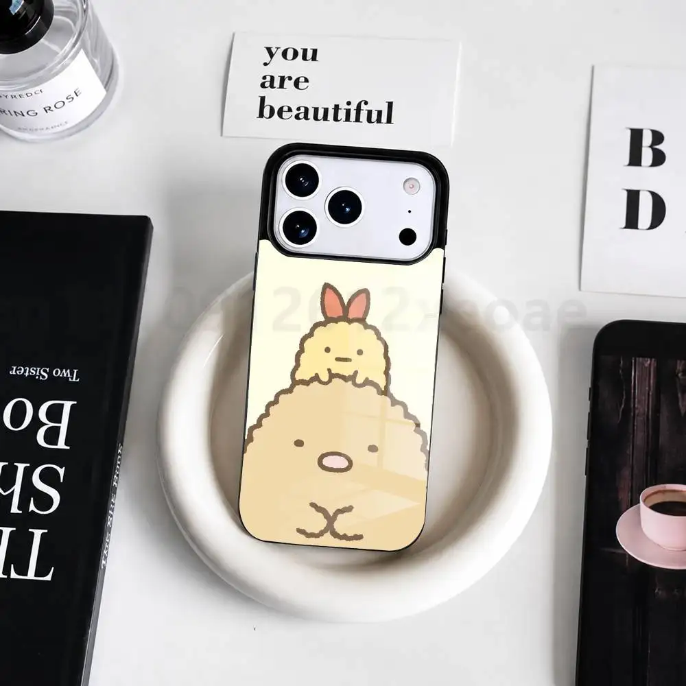 Фото Милый чехол для телефона с изображением персонажей S-Sumikko Gurashi для iPhone 17 16 15 14 13 12 11 Pro PROMax Plus Mini с поддержкой беспроводной зарядки Magsafe. №3