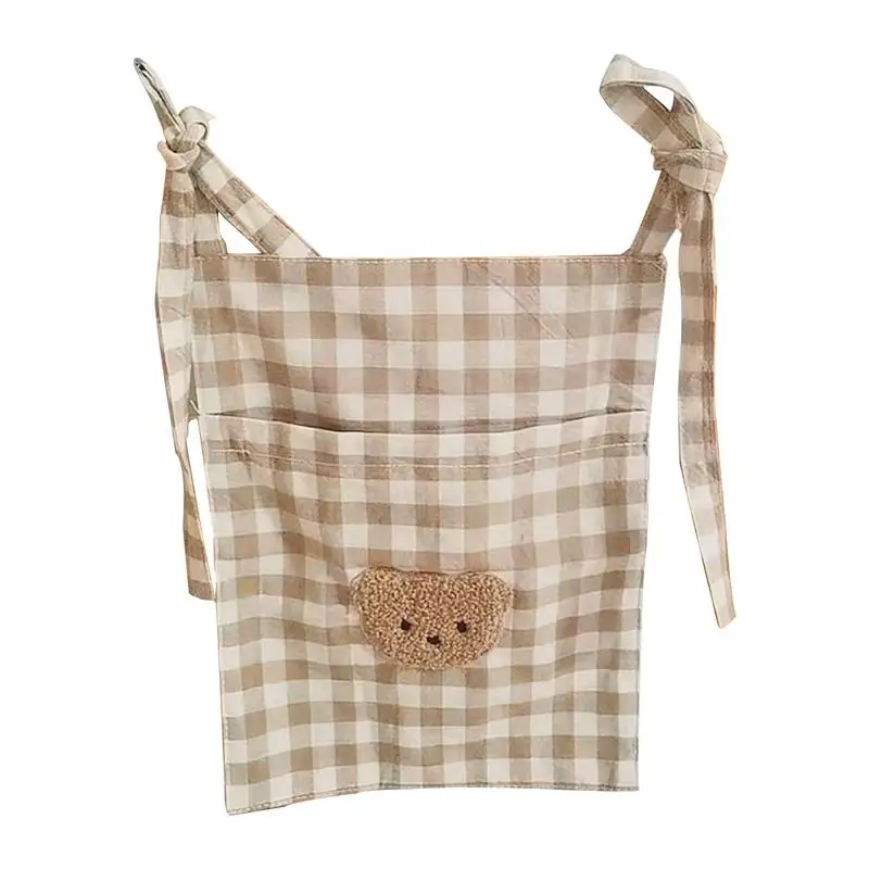 

Crib Side Storage Bag Cotton Fabric Stroller Organizer Storage Bag Non-Slip Storage Bags Universal Easy Attach Stroller Bags