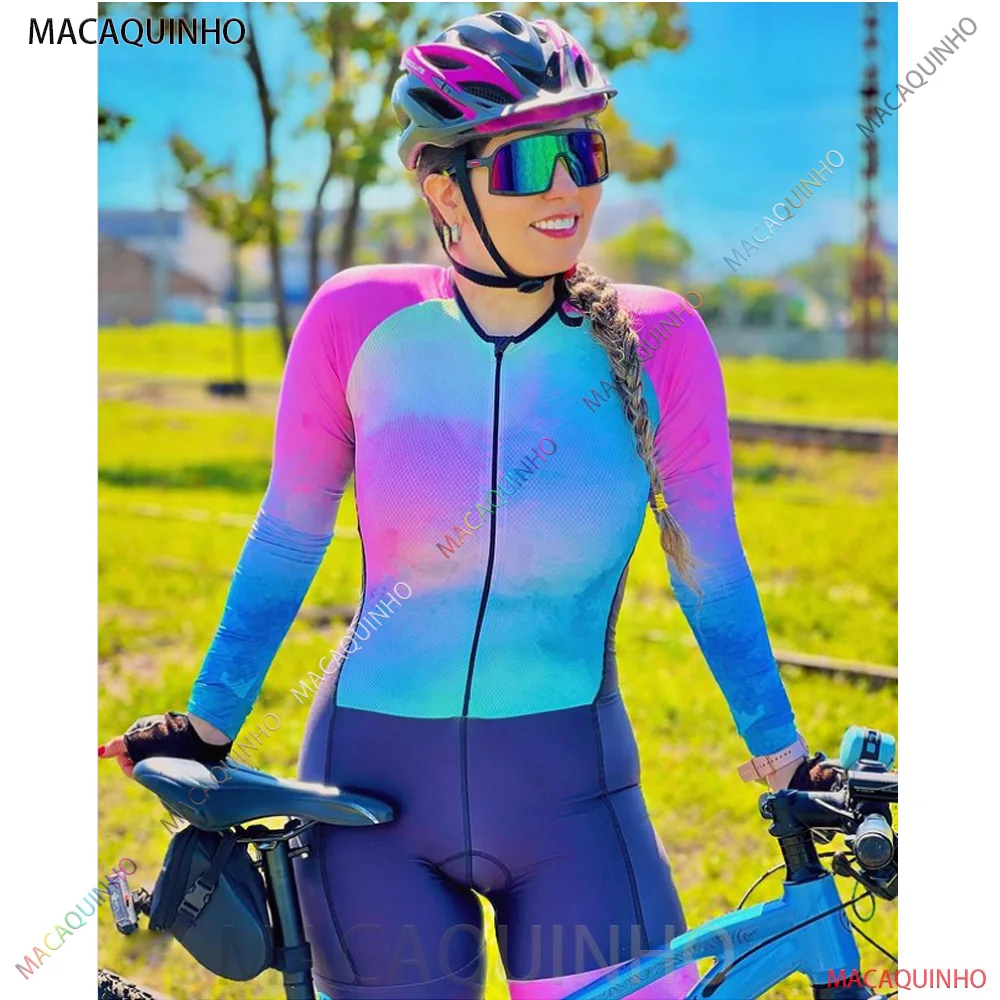 

Kafitt Women's Professional Long Sleeve Cycling Clothes Triathlon Skinsuit Sets Macaquinho Ciclismo Feminino 20D Jumpsuit Kits
