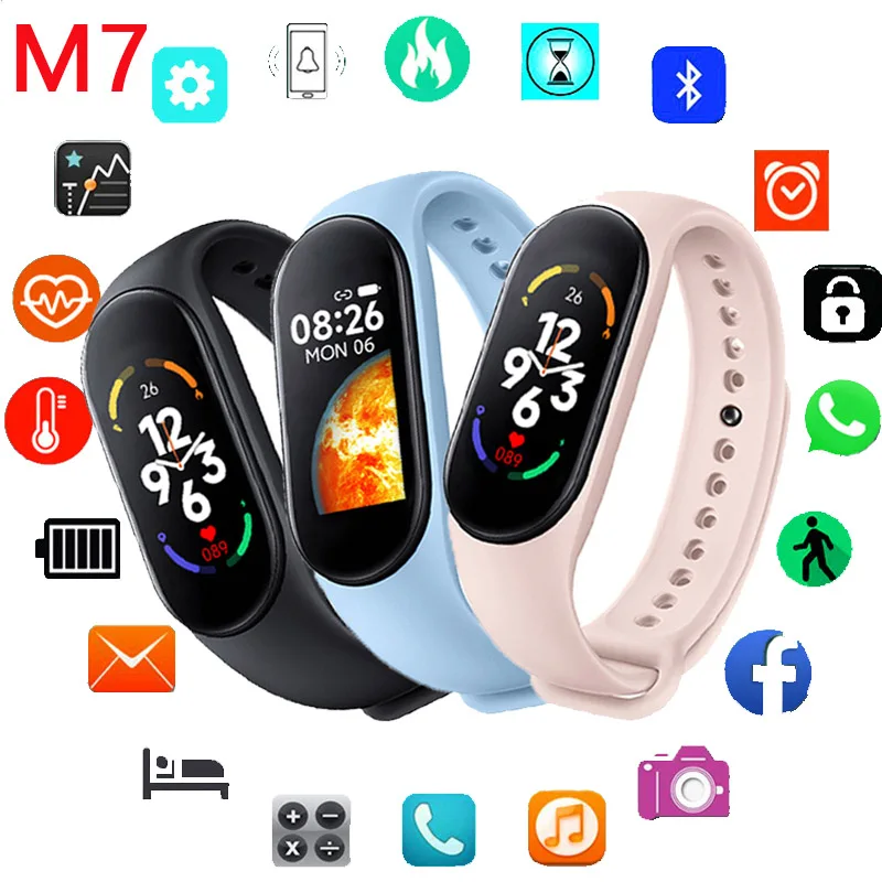 

New M7 Smart Watch IP67 Activity Tracking Call Reminder Information Health Monitoring Men's Women's Digital Bracelet Wristwatch
