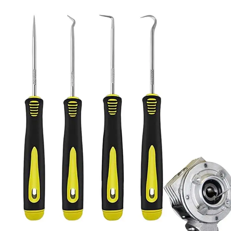 

Oil Seal Screwdrivers Set 4Pcs Long Pick & Hook Set Gasket Puller Pick Tools For Removing Car Auto Oil Seal O-Ring Seal Tools