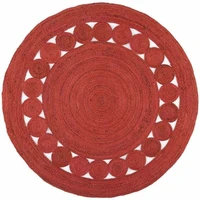 jute rug red round natural reversible 100 jute style rug braided modern look