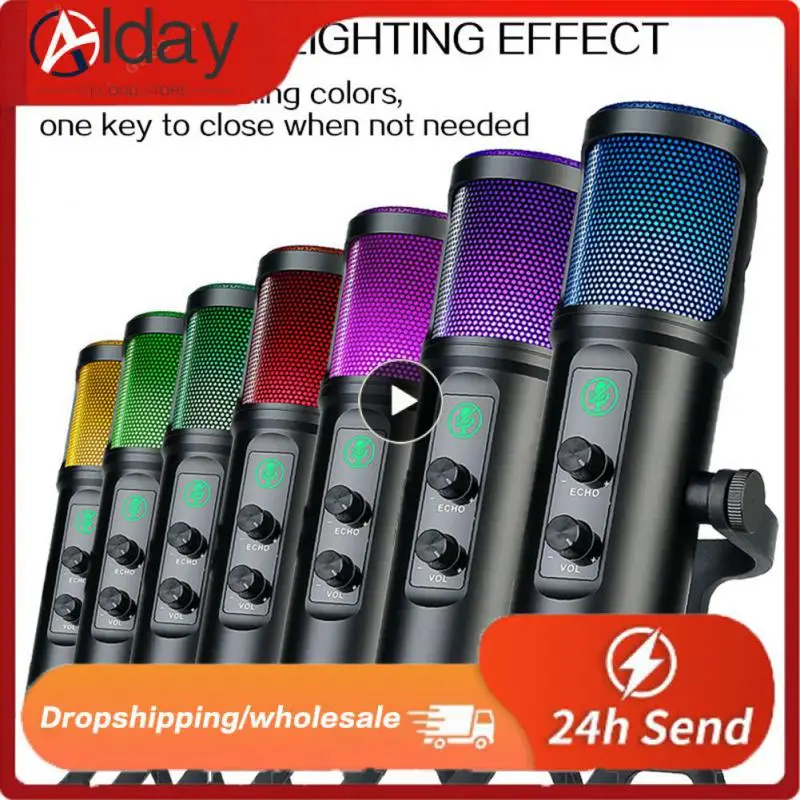 

Versatility Condenser Microphone Adjusted One-click Mute Live Microphone Black Network Class Microphone Microphone Delay-free
