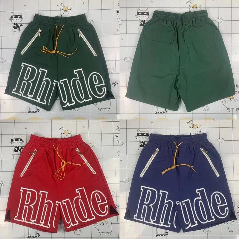 

Cotton shorts RHUDE Casual Shorts Men Women Drawstring Big Logo Streetwear Shorts Beach Rhude Shorts For men
