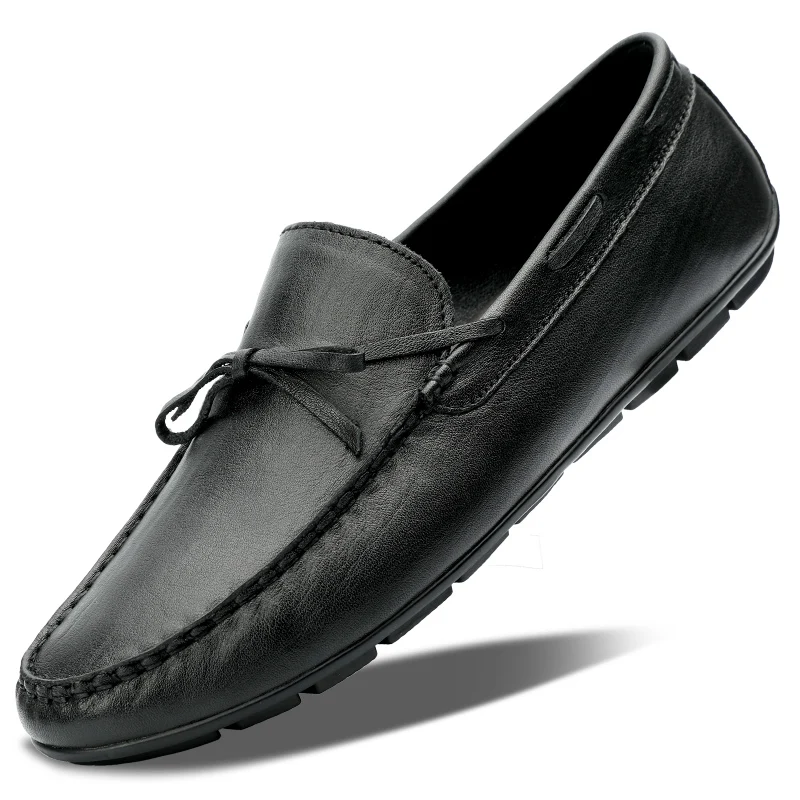 

Лоферы мужские из натуральной кожи, летние классические дышащие повседневные туфли, без застежки, итальянская искусственная кожа