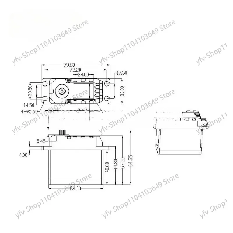Серводвигатель с роботизированной рукояткой и двойным шарикоподшипником CYS-BLS1100
