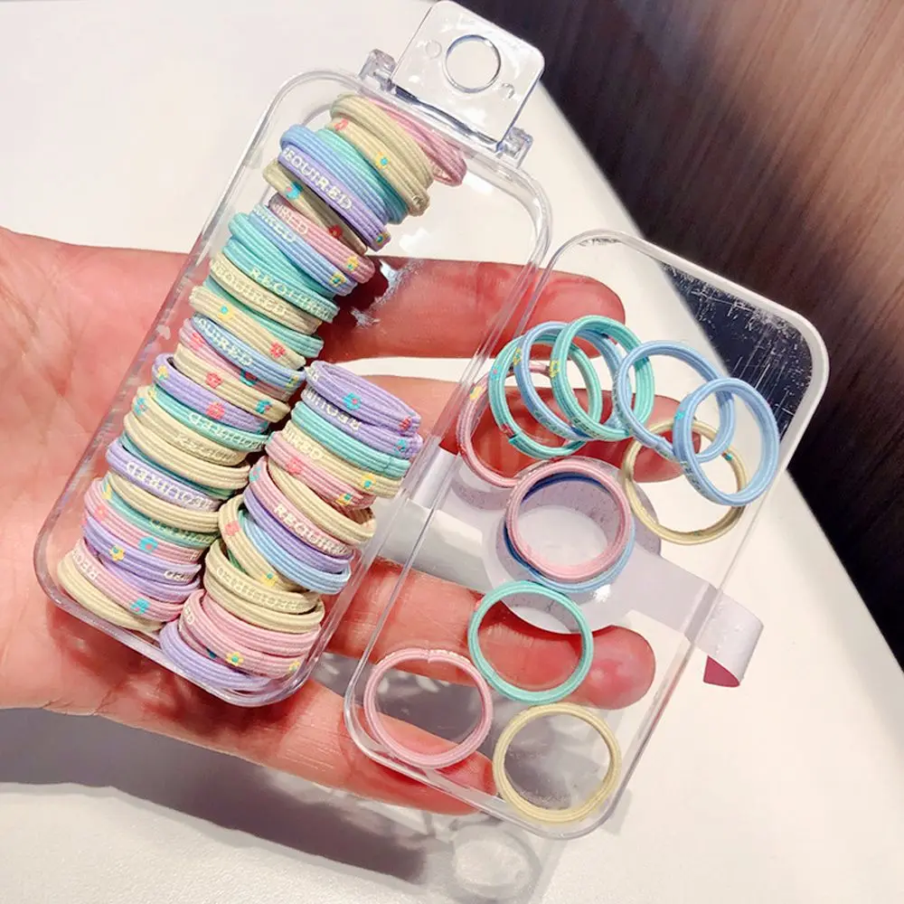 

60 шт./коркор. милые детские резинки карамельных цветов резинки для волос с изображением мультяшных цветов фруктов для девочек красочная рез...