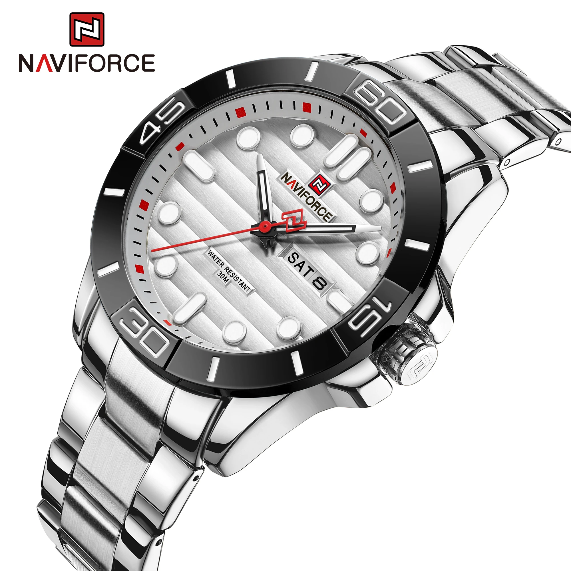 

Часы наручные Naviforce Мужские кварцевые, роскошные брендовые модные спортивные водонепроницаемые из нержавеющей стали, с прочным дизайном, 2022