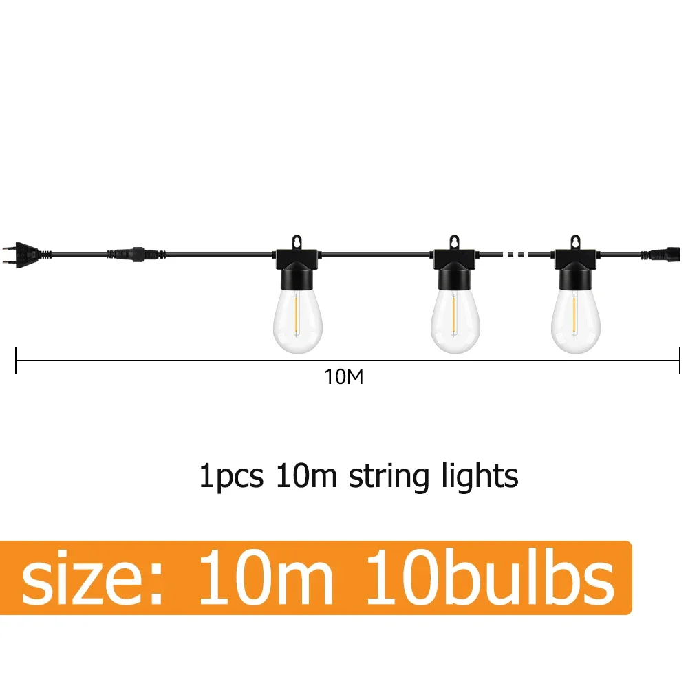

Светодиодная уличная лампа-гирлянда S14, 10 м, 20 м