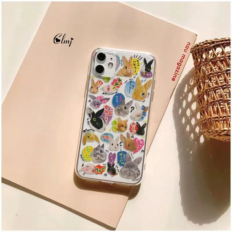 Clmj Чехол для телефона с милым кроликом и уплотнением Motorola Moto G9 G22 G32 G53 G30 G60 G71 G72 G73