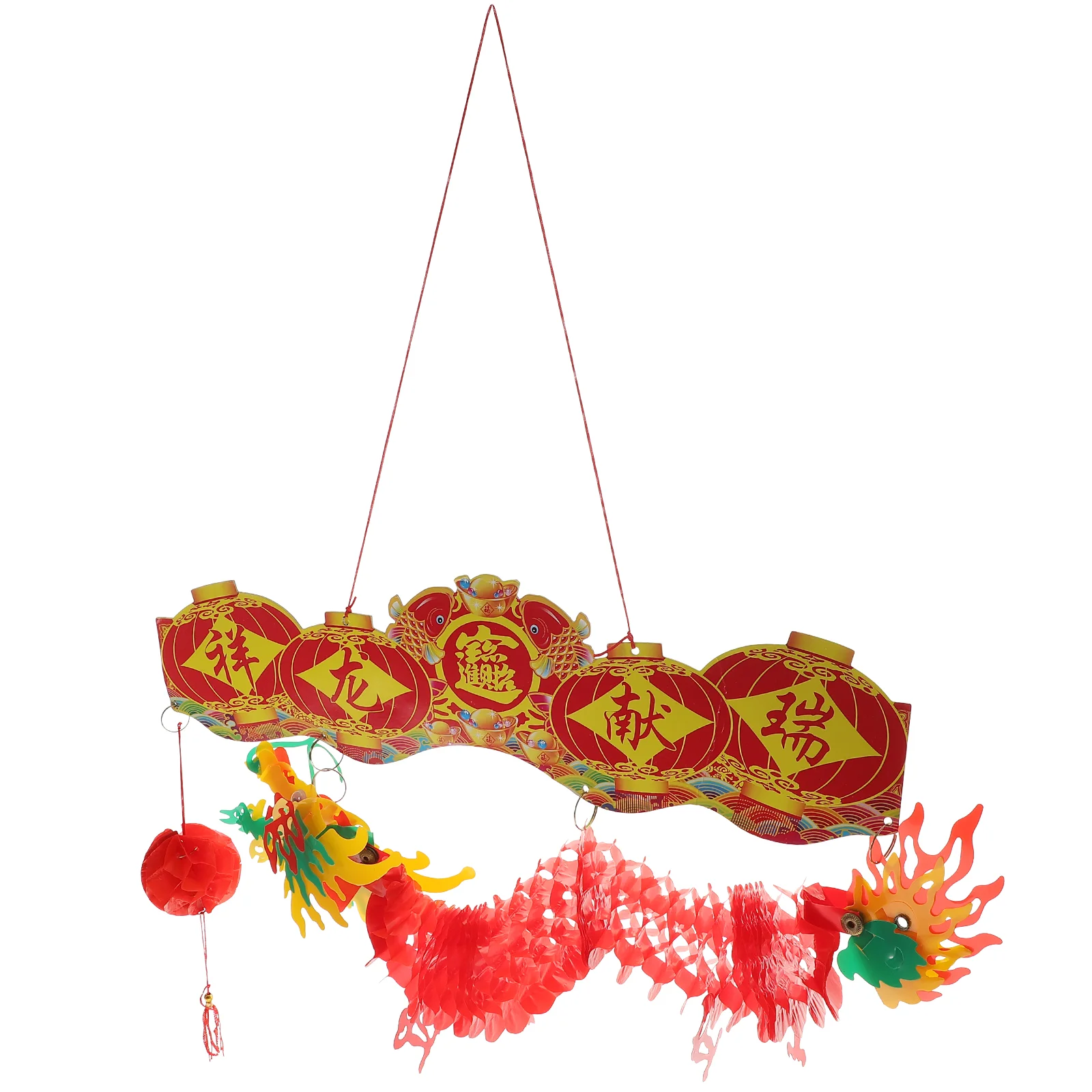 

Chinese Dragon Year Decoration New Paper Garland Hanging 3D Decors Tissue Lantern Ornament Spring Festival Feng Toys Shui